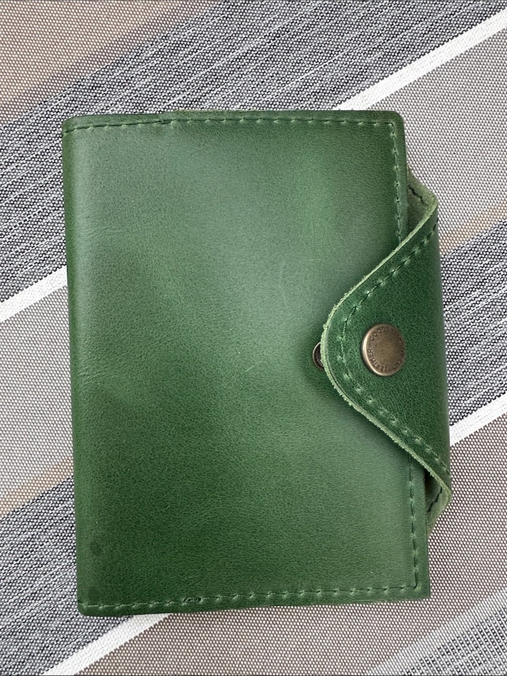 Portland Leather Green Leather Snap Notebook